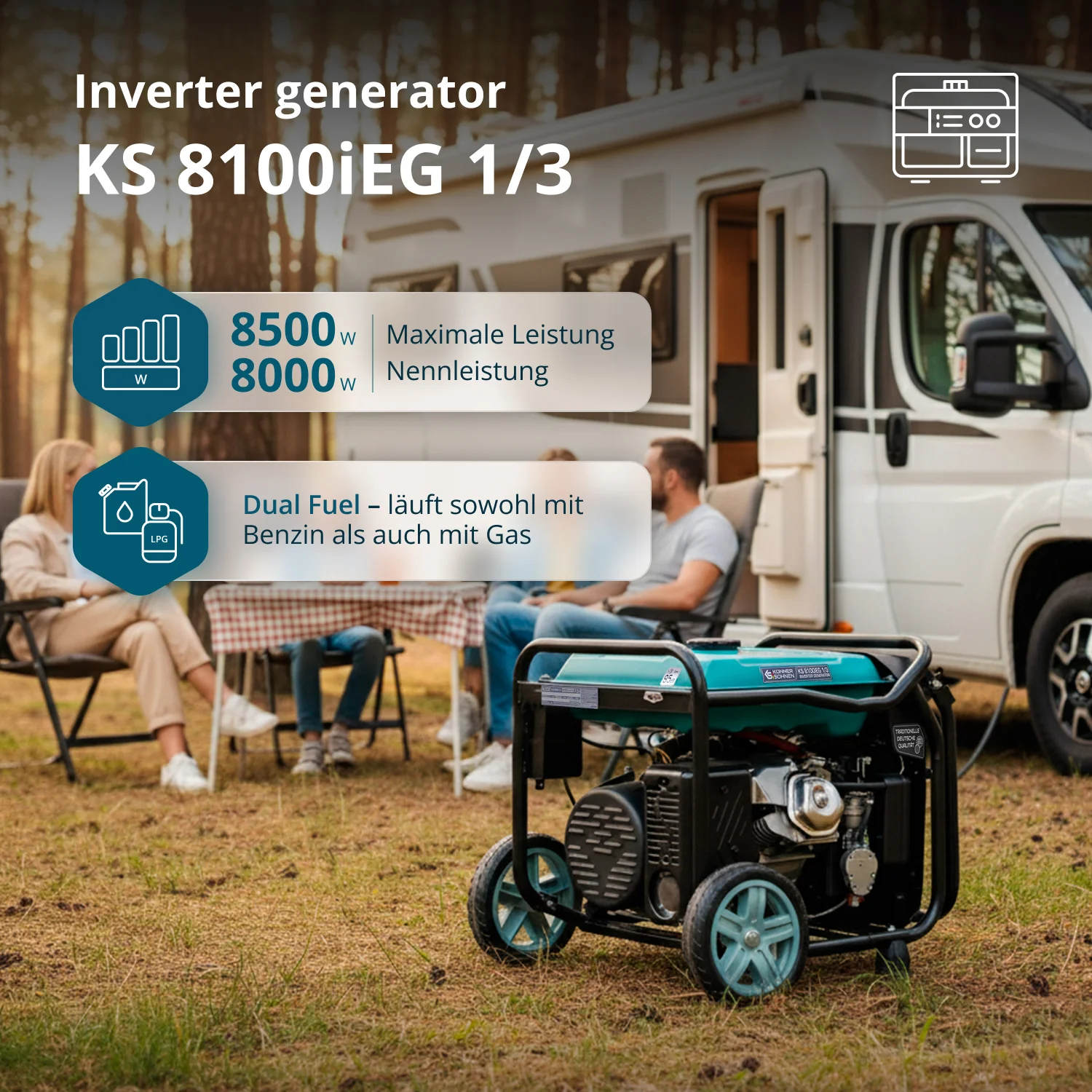 Inverter-Generator KS 8100iEG 1/3 (Benzin/Gas)