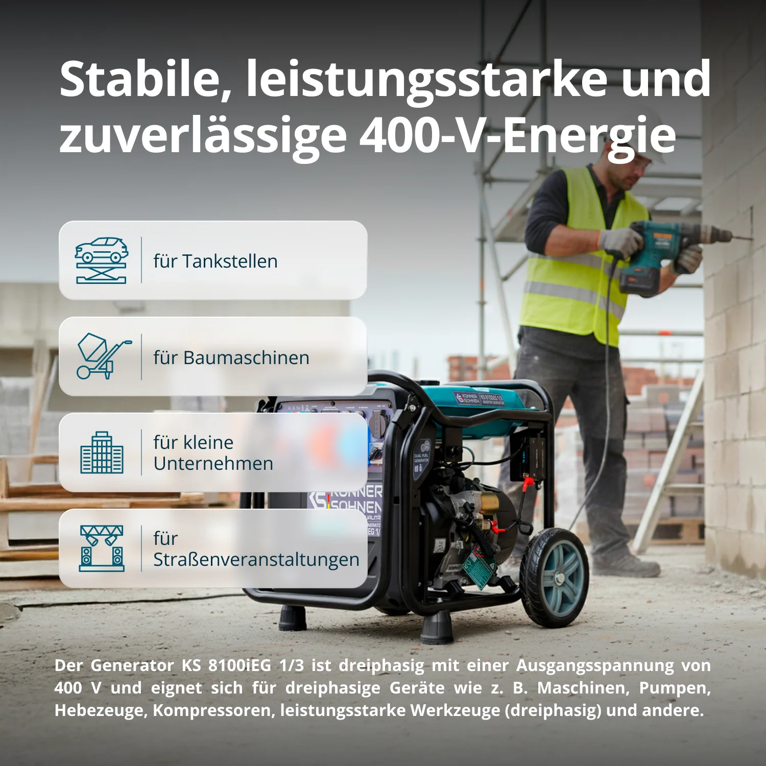 Inverter-Generator KS 8100iEG 1/3 (Benzin/Gas)