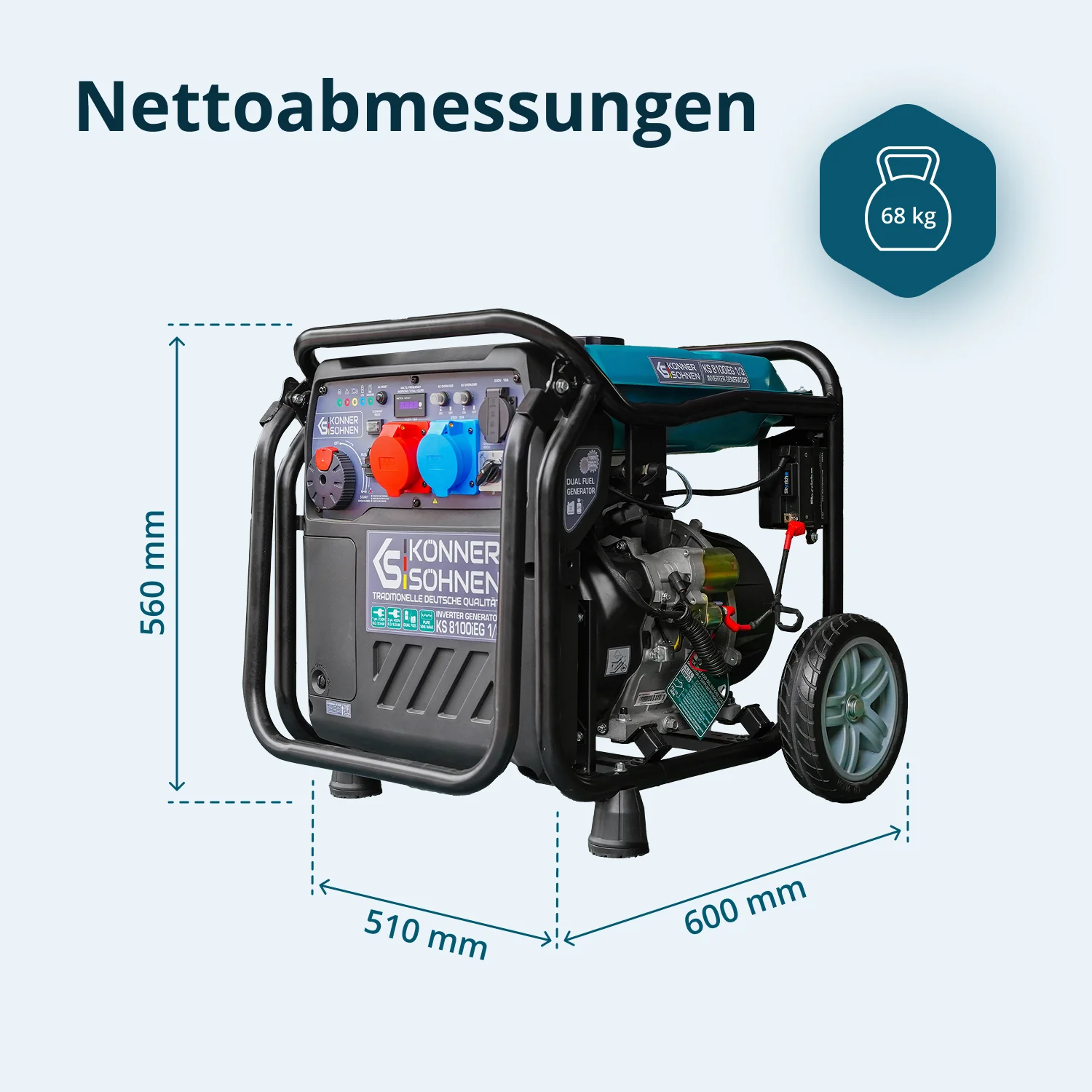 Inverter-Generator KS 8100iEG 1/3 (Benzin/Gas)