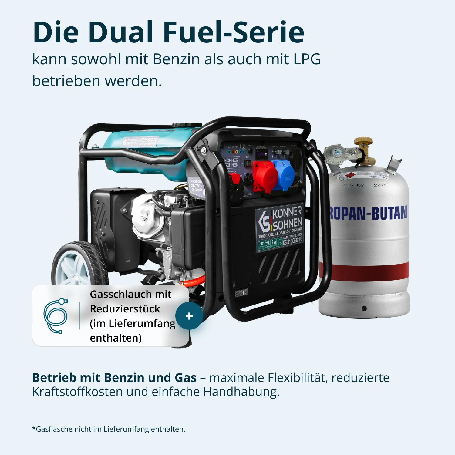 Inverter-Generator KS 8100iEG 1/3 (Benzin/Gas)